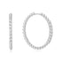 Silver Large Claw Sphere Beaded Hoop Earrings